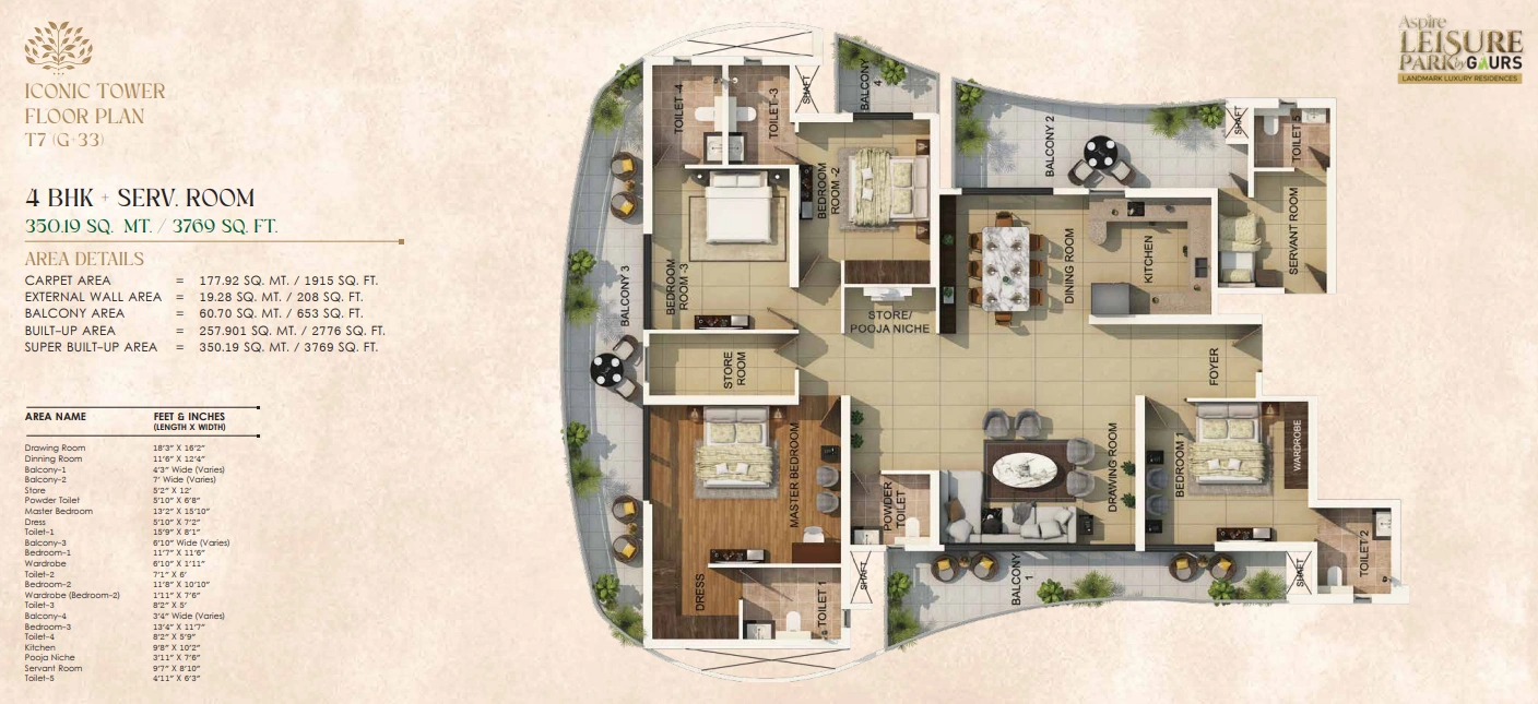 Luxury 3 & 4 BHK Apartments in Techzone 4, Greater Noida West | Aspire Leisure Park by Gaurs