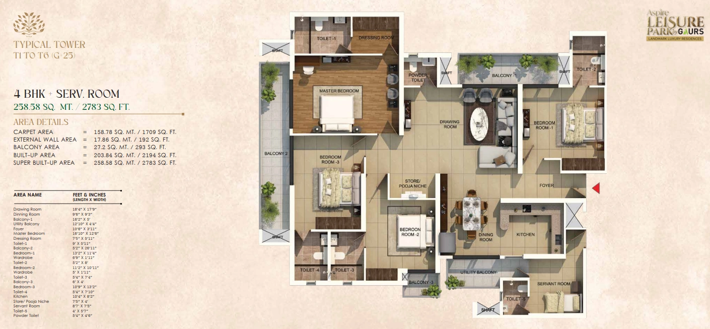 Luxury 3 & 4 BHK Apartments in Techzone 4, Greater Noida West | Aspire Leisure Park by Gaurs